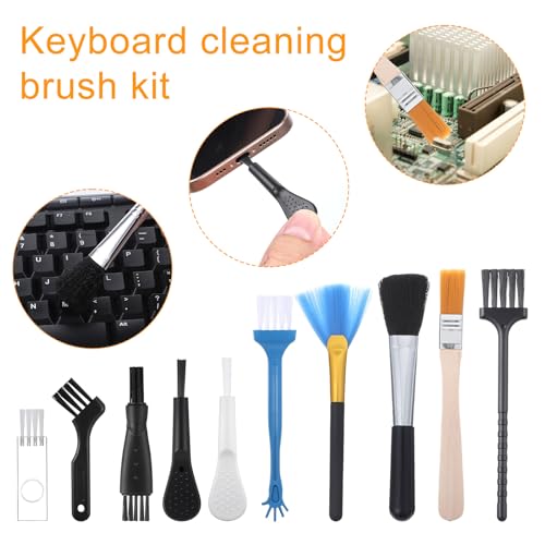 Bewudy 10 Stück Antistatische Bürste Reinigungsbürsten Set, Nylon Computer Reinigungs Set Tragbare Tastaturbürste Computer Reinigungsbürste Für Tastatur Laptop Leiterplatte Motherboards Kamera