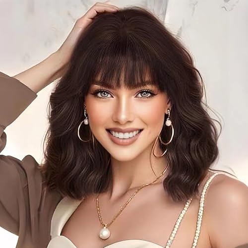 ORAVISTA Heat Resistant Wigs Human Hair Mixed Synthetic Short Black