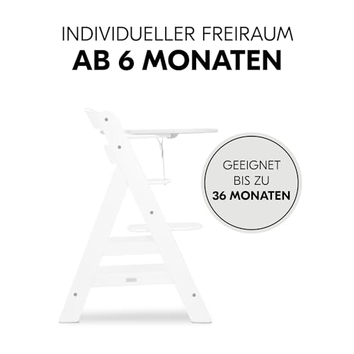 hauck Click Tray, White - Klick Essbrett für Alpha+ & Beta+ Holzhochstuhl - Werkzeuglose Montage auf Schutzbügel - Pflegeleichtes & GRS Zertifiziertes Kunststoff - für Baby & Kinder 6-36 Monaten