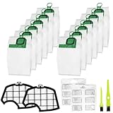 Brynlex 12 Piezas Bolsas Aspiradora Compatible con Vorwerk Kobold VK140 VK150 FP140 FP150, Bolsa Aspiradora, Bolsas de Filtro, con 2 Filtros de Motor, 2 Cepillos Limpios, 2 Pastillas de Fragancia