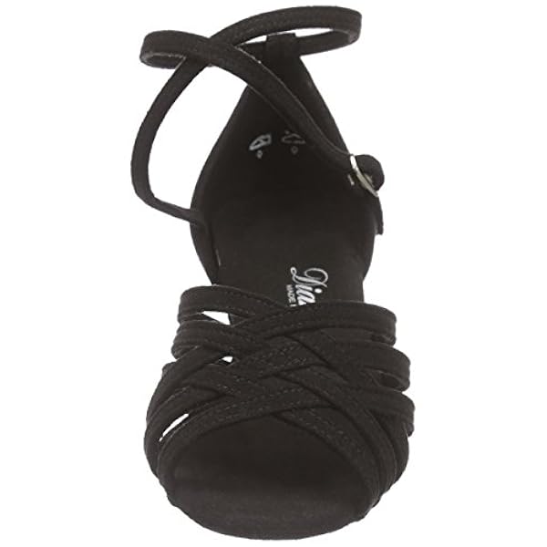 Diamant Scarpe da Ballo da Donna 008-077-335 - Microfibra Nera - Larghezza Regolare - 5 cm Flare - Suola in camoscio - Made in Germany