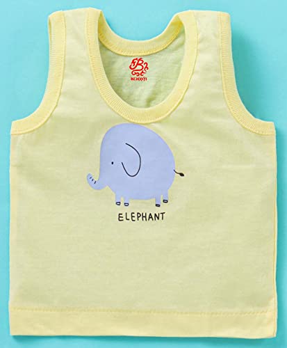 Image of BENAVJI Light Color Printed Soft Cotton Regular Fit Sleevless Baniyan Unisex Boys' & Girls Kids Vest Pack of 6