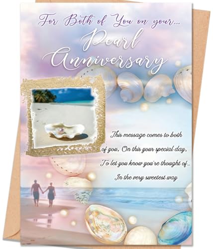 uugtcard 30th Wedding Anniversary Card for Husband Wife Couple, 30 Year Anniversary Decorations Gift for Men Women