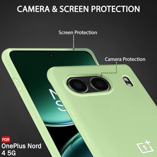 Image of MOBILOVE Back Cover Case for OnePlus Nord 4 5G | Pure Liquid Soft Matte Silicone Case with Logo and Comes with Camera and Screen Protection Back Cover for OnePlus Nord 4 5G (Mint Green)