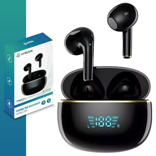 Fone De Ouvido Bluetooth 5.4 Compatível Com Todo Celular Cancelamento Ruído Bateria 16 Horas de Uso Microfone - Controle Total Visor de Bateria LED Controle Touch