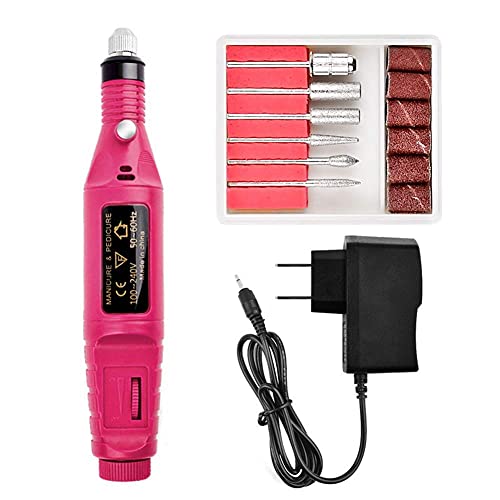 Electric Nail File, Nail Drills for Acrylic Nails, Nail File Nail Tips Manicure Pedicure Machine set, Acrylic Nail Tools, Professional Portable Electric Nail Kit, Nail Polishing Machine, Red