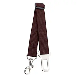 GlobalNiche? Adjustable Pet Cat Dog Car Seat Belt Safe Restraint Harness Lead Clip Brown