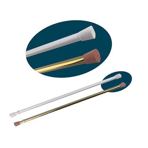 Kowibcl Curtain Rod Adjustable Length, Spring Tension Curtain Rods For Kitchen, Bathroom,Window, (Brass - 2Pcs,18" To 28") #TOP6