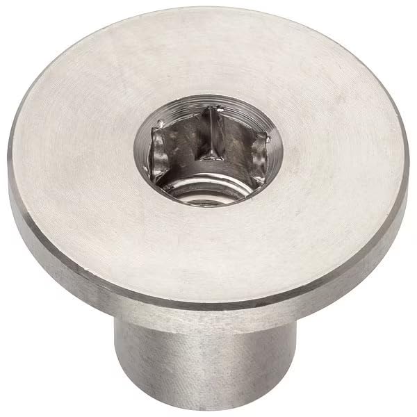 Binding Barrel, 1/4"-20, 1/2 in BRL Lg, 3/8 in BRL Dia, Stainless Steel Plain