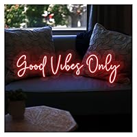 Insegna Al Neon LED Good Vibes Only Per Parete - Dimmerabile, 36 Cm, Per Camera, Bar, Festa - 2