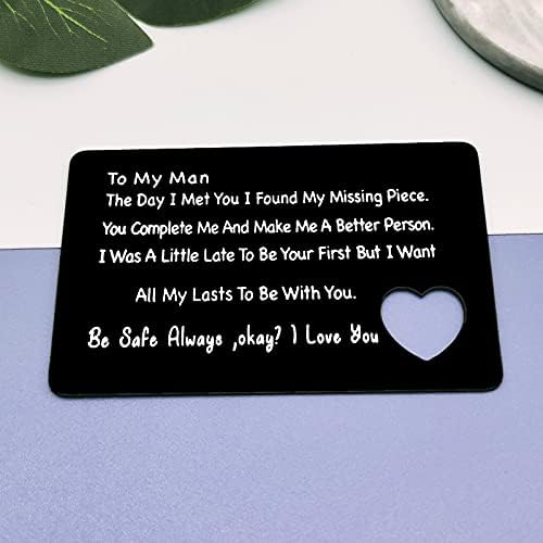Anniversary Card Gift Couple Engraved Wallet Insert Card for Boyfriend Husband Men Metal Wallet Insert Card Boyfriend Gifts from Girlfriend Couple Gift for Men Deployment Gifts Wedding Birthday Gift