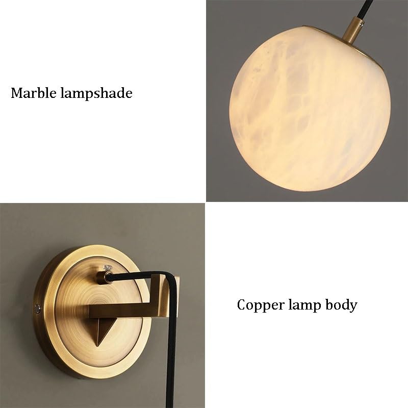 Lampe de mur applique murale en cuivre design gris épuré E26 E27 - 5