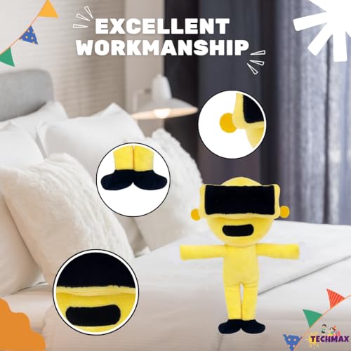 Image of Customized Text Standing Yellow Square Sprunki Plush Toys