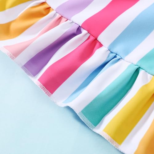 Image of Baby Swimsuit Girl Two Piece Bathing Suit Toddler Girls Summer Beach Ruffle Tankini Swimwear 1-7Y