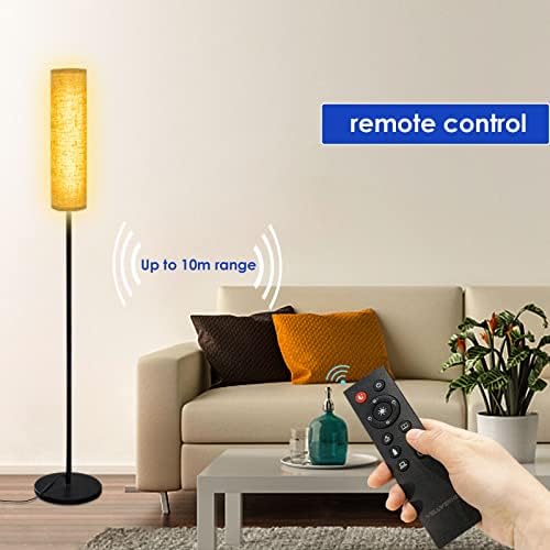 Wellwerks Floor Lamps for Living Room, 12W LED Floor Lamp with Remote Control and 4 Color Temperatures, Timer Reading Lamp, Standing Lamps for Bedroom, Office