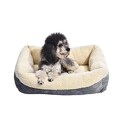 Amazon Basics Anti-Slip Self-Warming Pet Bed For Cat or Dog, Rectangle, Grey, 24"L x 20"W x 7"H