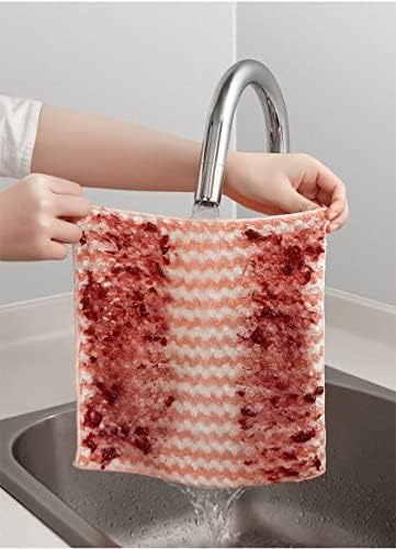Kitchen Dish Towels Dishcloths Set Super Absorbent Microfiber Non Stick Oil Dirt Thickening Towels for Washing Dishes Rags for Drying Dishes Kitchen Wash Cleaning Cloth Towel (9.8"6 pack)