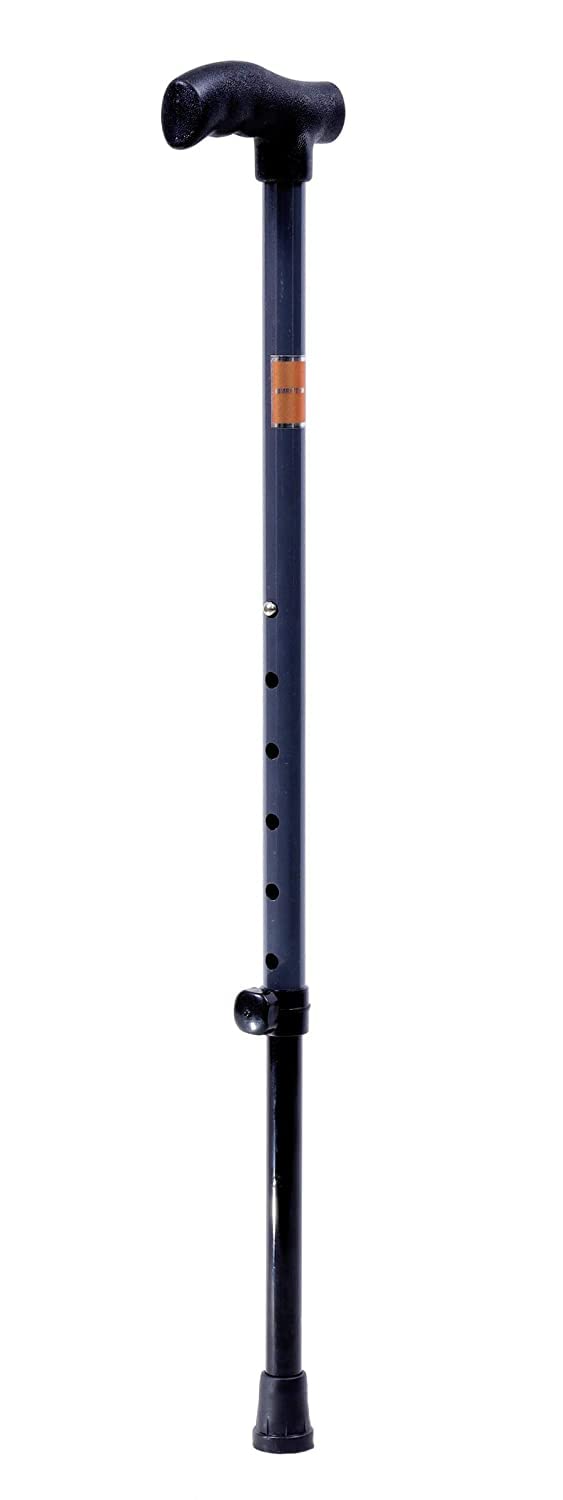 AMBITECHPremium MS Height Adjustable single Walking stick|Gray |Made in India