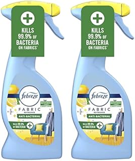 Febreze Fabric Refresher Anti-Bacterial, Water Based Formula, Pack of Two, 2 x 375ml, Citrus Fresh New Scent