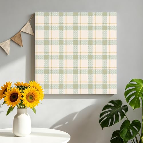 Ships Next Day Canvas Wall Art 8"x8",Farmhouse Grid,Wood Framed Canvas