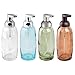 mDesign Modern Glass Refillable Foaming Soap Dispenser Pump Bottle for Bathroom Vanities or Kitchen Sink, Countertops - 4 Pack - Assorted Colors