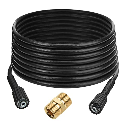 AcbbMNS 20m(65.6ft) High Pressure Washer Extension Hose M22-14mm Female Thread Replacement Water Hose Pipe with M22 Male Thread Connector