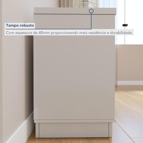 Conjunto Rack Arezzo 180cm com Painel Ripado para Tv de até 75 Polegadas Paris Off White/Naturalle