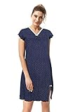 e.FEMME® Damen Nachthemd Kitty 900 aus Baumwolle, Marine 44