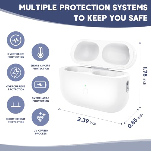 Image of Wireless Charging Case for Airpod Pro 1 & 2 Gen, Airpod Pro Charging Case Replacement wiht 660 mAh Battery, Replacement Airpod Pro 2 Charging Case with Bluetooth Pairing Sync Button,No Earduds