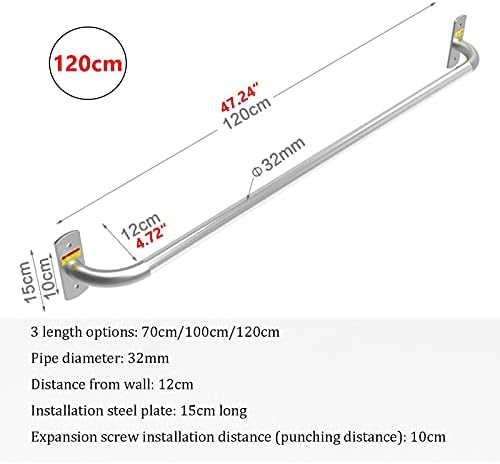 Stainless Steel Fitness Horizontal Bar, Wall-Mounted Home Indoor and Outdoor Pull-up Bar, Strength Training Supplies for Men and Women, Aerobic Exercise (100cm)