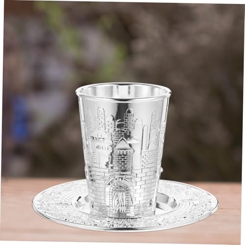 Table de Shabbat : ensemble gobelet Kiddush gravé pour le vin - 8