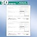 W2 Tax Forms 2025 with Envelopes, 6 Part Tax Forms 2025, 50 Employee Kit of Laser Forms with 3 W3, with 50 Self Seal Envelopes