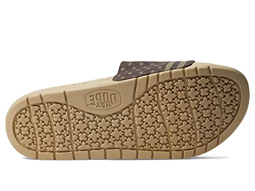 Hey Dude Men's Phoenix Camo Flag Size 12| Men's Slides | Men's Slip On Sandals | Comfortable & Light-Weight #TOP2