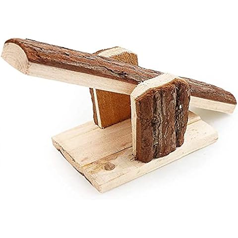 ANCLLO Natürliche Holzwippe für Kleintiere Cover