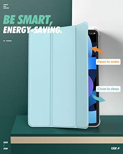 Dadanism Case for iPad Air 5th/4th Generation 2022/2020, Slim Stand Cover with PC Back Shell for iPad Air 5/4 Case 10.9 Inch, Support Magnetic Charging&Auto Wake/Sleep&Touch ID, Sky Blue