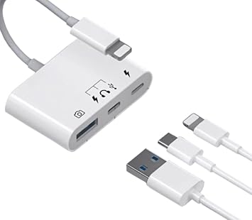 Coverzone iPhone 11 12 13 14 Uyumlu Lightning Uyumlu Type-C USB ve Lightning  k  Alabilece iniz Adapt r USB ve USB C Aksesuarlar ile H zl  Ba lay n ZR578