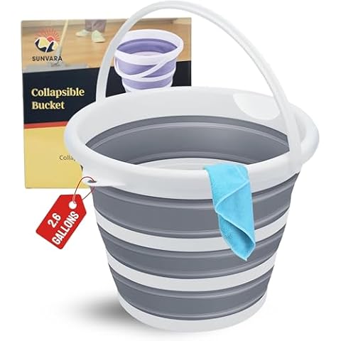 Collapsible Buckets for Cleaning 2.6 Gallons 10L Foldable Bucket Collapsible Beach Cleaning Bucket for Bath Collapsible Bucket with Handle Folding Bucket Foldable Bucket Collapsible Water Bucket Cover