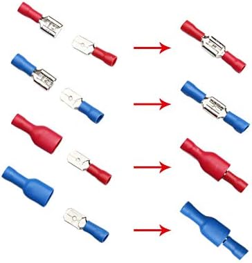 373Pcs Butt Connector Spade Ring Fork Terminals Assorted Set Insulated Electrical Wire Connectors Crimping Terminals VUQLDHAYZ