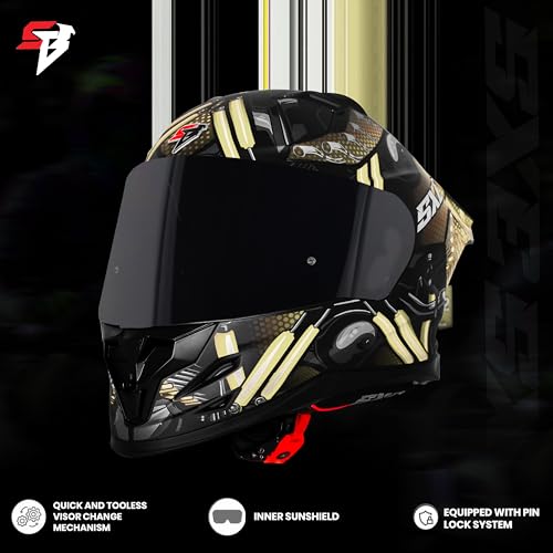 Image of Steelbird SBH-61 SXE X2 Pinlock ISI and Dot Certified Full Face Helmet for Men and with Inner Silver Sunshield