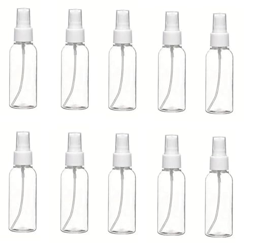 Dependable Industries inc. Essentials 10 Pack 100ml Mini Refillable Spray Bottles - Perfect for Summer Cooling Mist, Travel, Perfume, Cleaning Solutions, Cosmetics, and More