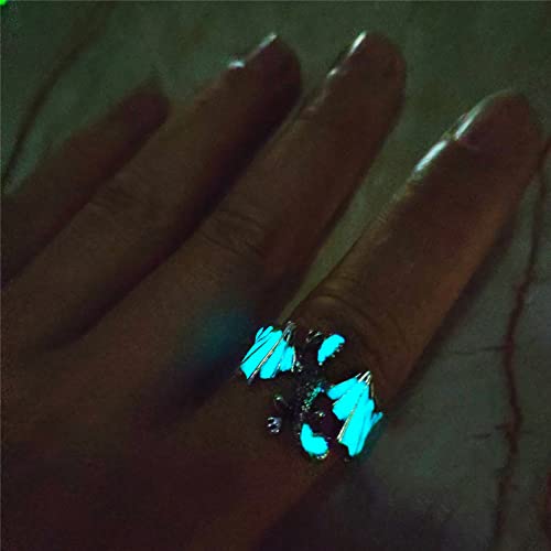Domineering Dragon Ring Luminous Flying Dragon Dinosaur Animal Open Ring For Women Men Glowing Dragon Knight Ring Jewelry Gift Halloween #TOP1