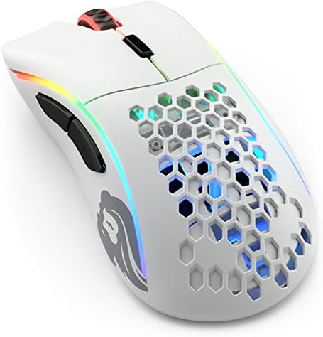Glorious PC Gaming Race Model D- (Minus) Wireless Gaming Mouse - RGB 67g Lightweight Ergonomic Wireless Gaming Mouse - Honeycomb Shell Design Gaming Mice (Matte White)