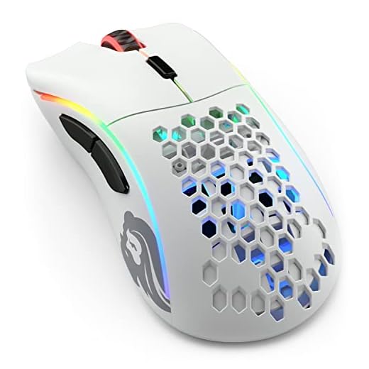 Mouse para jogos sem fio Glorious Model D- (Minus) - RGB 67g Mouse ergonômico leve para jogos sem fio (Branco Fosco)