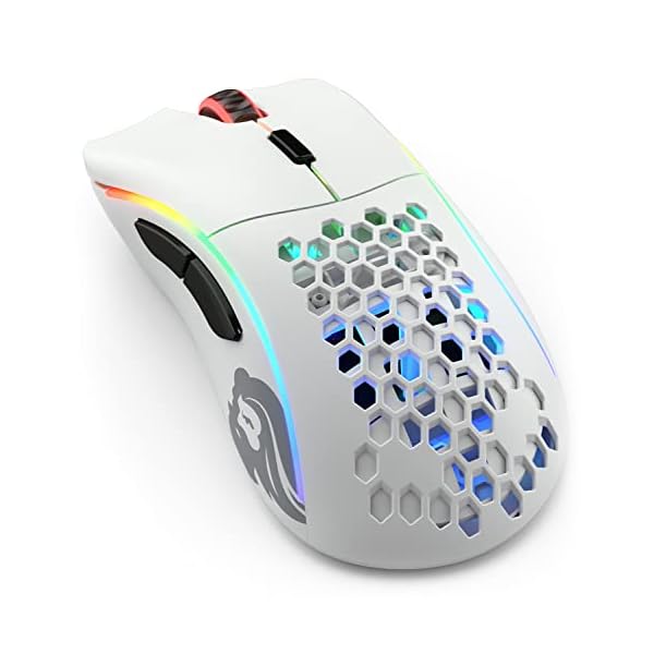 Glorious Model D Wireless Gaming Mouse – 69g Superlight, Lag Free 2.4Ghz Wireless, Up to 71 Hour Battery, RGB, BAMF Sensor, Ergonomic, 6 Buttons – Matte White