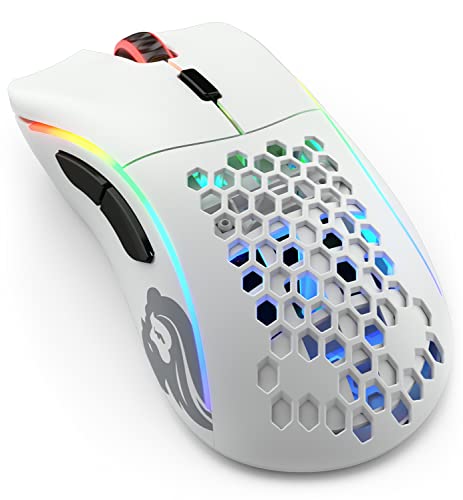 GLORIOUS Model D Wireless Gaming Mouse - 69g Superlight, Lag Free 2.4Ghz Wireless, Up to 71 Hour Battery, RGB, BAMF Sensor, Ergonomic, 6 Buttons - Matte White by GLORIOUS - Used condition - US$50.15