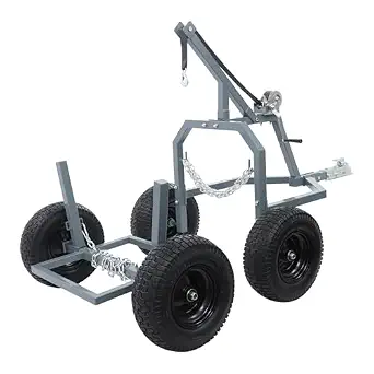 Heavy-Duty ATV Log Skidding Arch & Holder Set with Wheels, 1600lbs Capacity