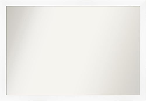 Amanti Art Espejo personalizado, espejo de baño estrecho blanco para gabinete, espejo de pared o espejo de tocador de baño sobre el fregadero (34.25