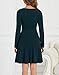 Kranda Winter Spring Dresses for Women 2026 Fall Long Sleeve Crew Neck Knit Flowy Swing Midi Sweater Dress with Pockets Deep Green L