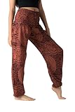 B BANGKOK PANTS Harem Pants Women Boho Clothes Hippie Pants with Pocket (Blossom Orange, One Size)