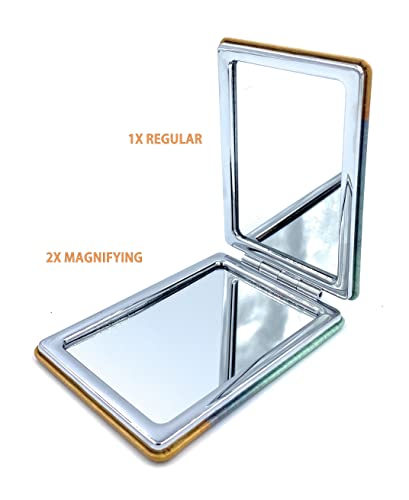 Aeisage Square Compact Mirror Rectangular Purse Mirror Small Cosmetic Mirror For Purses Handheld Mirror Van Gogh Sunflowers Gifts, Diameter 2.75''X0.4'' Thickness #TOP4